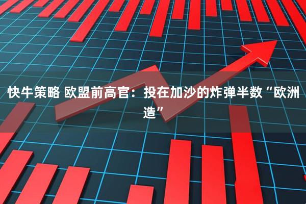 快牛策略 欧盟前高官：投在加沙的炸弹半数“欧洲造”