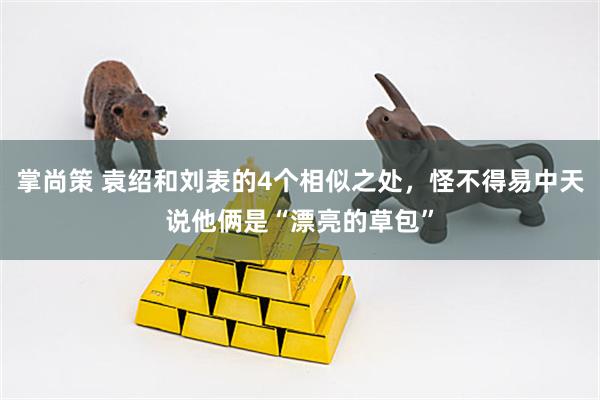 掌尚策 袁绍和刘表的4个相似之处，怪不得易中天说他俩是“漂亮的草包”